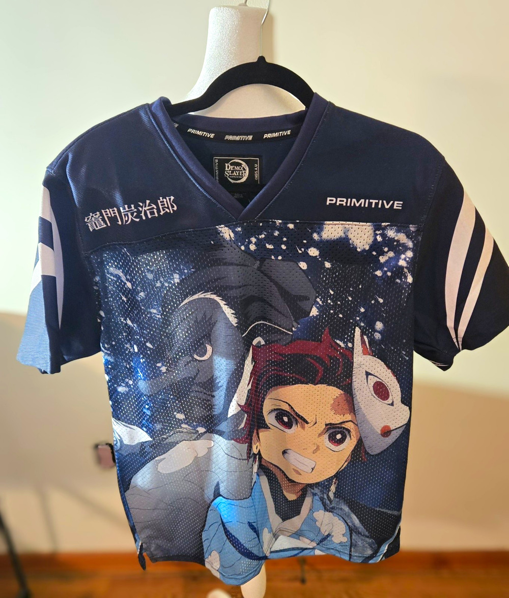 Primitive x Demon Slayer Tanjiro Mesh Jersey Mens Size M Anime Streetwear NWT